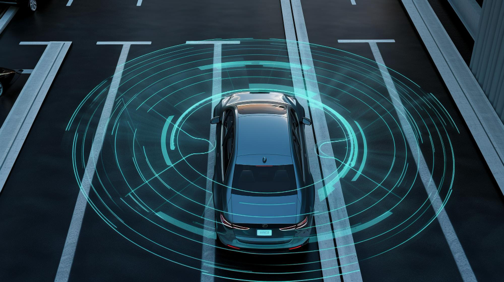 Auto parcheggiata in parcheggio con sistemi di smart parking -servizi-mariani-soluzioni-energetiche